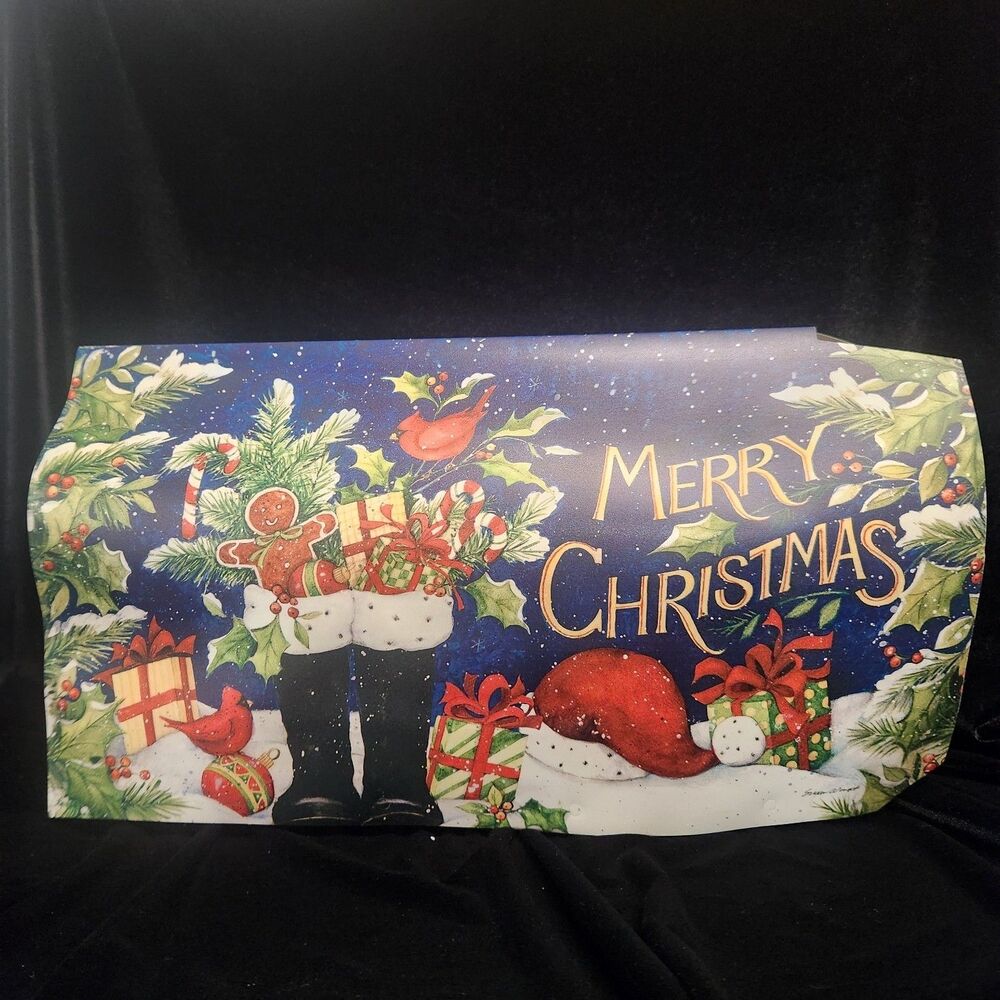 Merry Christmas Mailwraps Mailbox Cover Vinyl Magnetic New Old Stock Cardinal